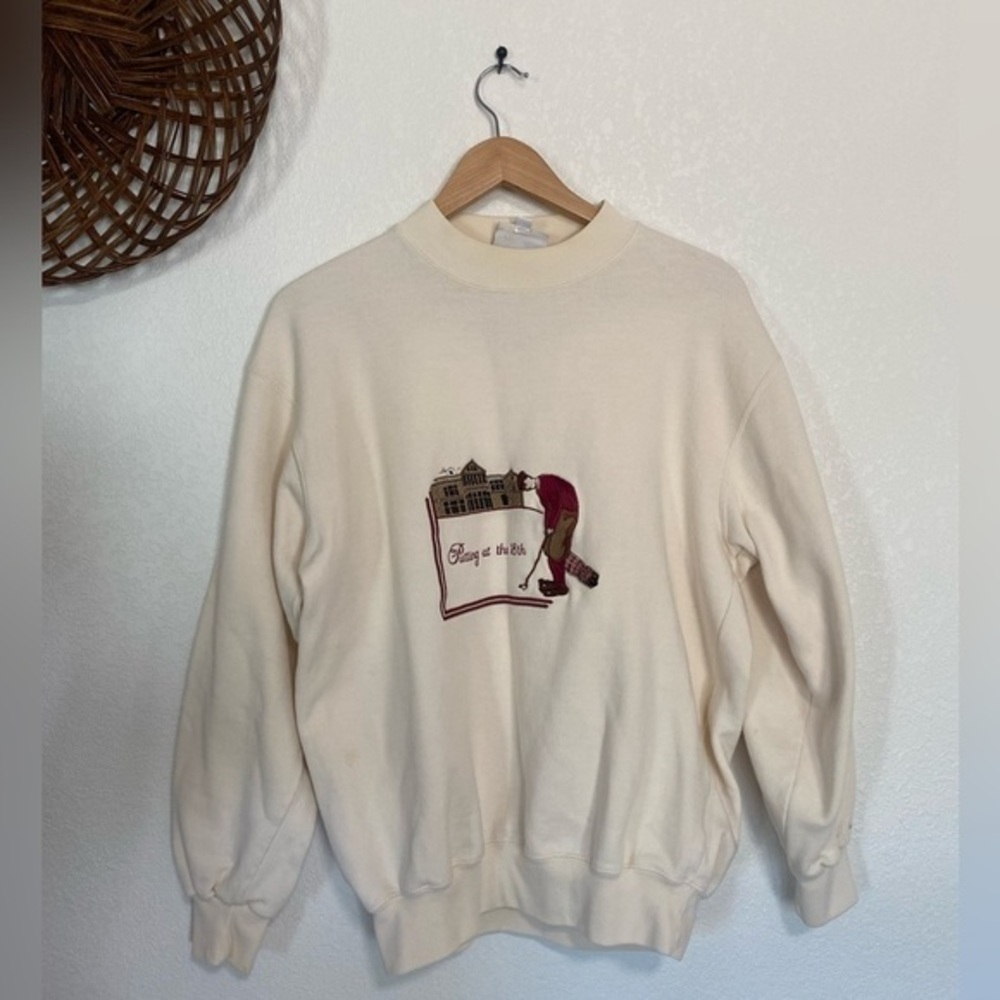 Vintage Pringle Sports  Embroidered  Golf Sweater Made In Great Britain